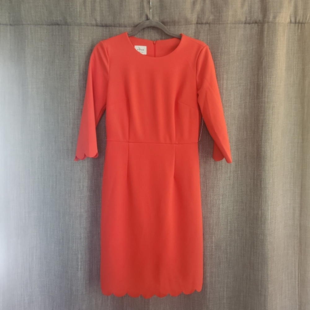 DM COLLECTIONHelene Scallop Detail Knit Dress